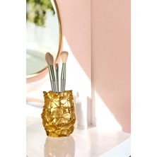 Şık Altın Renkli Makyaj Organizeri ve Fırçalık, Düzenleyici, 16 Parça