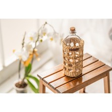 Atandu Home %100 El Yapımı Doğal Hasır Şişelik | 10X19 cm Çok Amaçlı Organizer Sepet | Mutfak, Masa, Salon Dekorasyon Ürünü