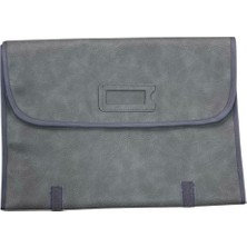 Gri Deri Kumaş 69/33 cm Kolye Zincir Sergileme Seyahat Çantası