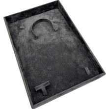 Yerli Üretim Süet Kumaş Mini Takı Sergileme Tablası, Siyah, 26/19 cm