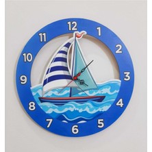 About The Perfect Renkli Çocuk Odası Duvar Saati, Mavi, 40X40 Cm, Eğlenceli Lazer Kesim ve Uv Baskı