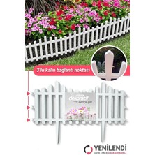 Beyaz 59 cm Kırılmaz Plastik Bahçe Çiti, Peyzaj Koruma Paneli