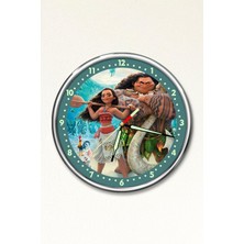 About The Perfect Gece Parlayan Moana Çocuk Odası Duvar Saati, Beyaz, Şık ve Eğlenceli Tasarım