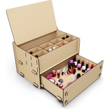 Bej Ahşap 10 Gözlü Çekmeceli Takı ve Makyaj Düzenleyici