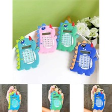 Paras Ticaret Mini 8 Haneli Hesap Makineli Labirent Oyunlu Dinazor Anahtarlık (1 Adet) (Ebat: 9,3 cm x 5,9 Cm)