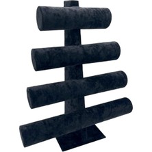 Dörtlü Bileklik ve Saat Standı, Şık Siyah Tasarım