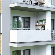 Beyaz Balkon Demiri Brandası 5m x 65CM, Gölgelik ve Su Geçirmez Özellikli