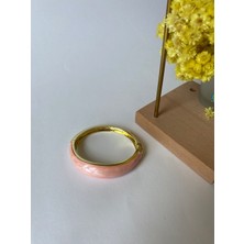 Mineli Pembe Dalgalı Pirinç Gold Kelepçe