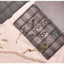 Siyah 18 Bölmeli Takı Organizatörü Kutusu, 25X15X3CM, Dayanıklı Plastik