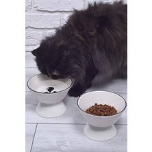 2'li Ayaklı Seramik Mama ve Su Kabı, 400ML, Şık ve Kullanışlı Tasarım