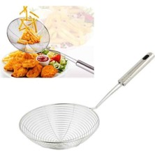 Paslanmaz Çelik Sebze Kızartma Kevgiri, 16CM, Metal Saplı, Dayanıklı ve Pratik Kullanım