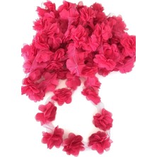 Fuşya Lazer Kesim Gül, 1m, 12 Adet, Organze Kumaş Yapay Çiçekler, Süsleme ve Paketleme