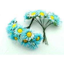 Mavi Papatya Çiçekleri 3.5x9 Cm, 100 Adet Set