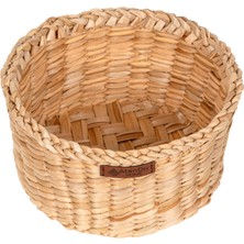 Atandu Home %100 El Yapımı Sık Dokuma Doğal Hasır Sepet | 20X12 cm Çok Amaçlı Organizer | Mutfak, Salon, Yatak Odası Düzenleyici
