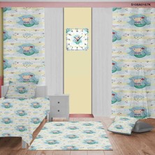 About The Perfect Mavi Deniz Kızı Çocuk ve Bebek Odası Seti: Perde, Yatak Örtüsü, Halı, Duvar Saati, Yastık, Kılıf