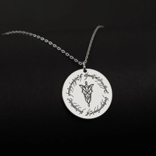 Solyra 925 Ayar Gümüş Lord Of The Rıngs "one Ring" & Arwen Akşam Yıldızı Madalyon Kolye - Lotr- Orta Dünya Evreni