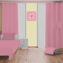About The Perfect Pembe Renkli Çocuk ve Bebek Odası Seti: Perde, Yatak Örtüsü, Duvar Saati, Yastık, Kılıf