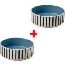 2'li Çok Renkli Mama Kabı Seti, Çap 11 Cm, Yükseklik 4 Cm, Desenli, Kedi ve Köpek Için