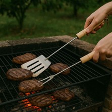 Padilon Ahşap Saplı Barbekü Seti 3 Parça