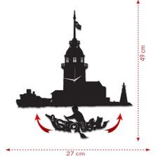 About The Perfect Beyaz Kız Kulesi Dekoratif Sarkaçlı Duvar Saati, Şık ve Şık Tasarım