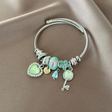 Yeşil Kalp Charm Bileklik