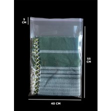 HG Tedarik 25 Adet 40X60 cm Bantlı Yapışkanlı Şeffaf Opp Jelatin Poşet, Çeyiz Poşeti ( 40X55+5)