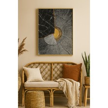 Çekirdek Işıltısı - Gerçek Cama Baskı Gold Alüminyum Metal Çerçeveli Tekli Modern Tablo