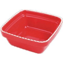 Kare Seramik Mama Kabı 550 Ml, Canlı Kırmızı, Şık ve Dayanıklı Tasarım