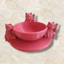 Sevimli Kedi Figürlü Özel Tasarım Mama ve Su Kabı, Şık ve Kullanışlı Seçenek