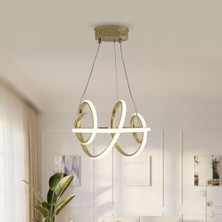 TT005-SR Tt Aydınlatma Burgu Modeli Gold Sarı Kaplama LED Avize