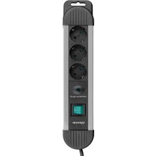 S-Lınk Swapp Spgks03 1.5m 3g1.5mm2 900 Joule 3-Lü Akım Kor. Gri Priz Çoklayıcı