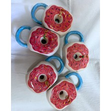 Arche Ceramic El Yapmı Seramik Kupa - "donut" - Yuvarlak Şekilli Kupa - 220 ml - Tekli