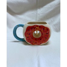 Arche Ceramic El Yapmı Seramik Kupa - "donut" - Yuvarlak Şekilli Kupa - 220 ml - Tekli