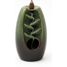 Yeşil Seramik Şelale Tütsülük / Green Ceramic Waterfall Backflow Incense Burner