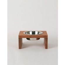 Kahverengi Dekoratif Evcil Hayvan Mama Standı, Şık ve Fonksiyonel Tasarım