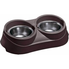 Gri Renkli Kalın Çiftli Mama Kabı Seti, Pratik ve Dayanıklı Tasarım