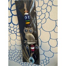 Mavi Metal Baykuş Nazarlık, Şık ve Koruyucu Tasarım, El Yapımı Aksesuar