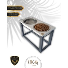 Modern Paslanmaz Çelik Mama Standı, Şık ve Dayanıklı Kedi ve Köpek Için