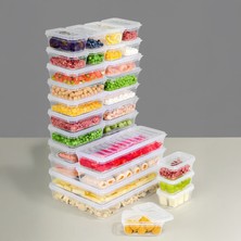 28 Parça Şeffaf Kapaklı Mikrodalga Uyumlu Saklama Kabı Seti - Organizer Düzenleyici Gıda Erzak Kabı