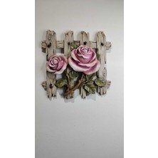 Çit Temalı Gül Desenli Polyester Duvar Dekoru, Çok Renkli, Şık ve Şehir Dekoru