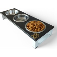 Yükseltilmiş Paslanmaz Çelik Kedi ve Yavru Köpek Kaseleri, 10° Eğimli, Şık ve Dayanıklı