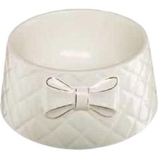 Ekru Seramik Mama ve Su Kabı, 700ML, Sağlıklı ve Şık Evcil Hayvan Kabı