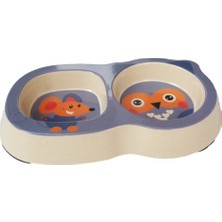 Bambu Ikili Mama ve Su Kabı, 200+250ML, Sevimli Baykuş Deseni