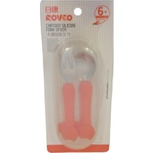 Küçük Tilki Silikon Çatal ve Kaşık Seti, Kırmızı, Güvenli ve Renkli Tasarım