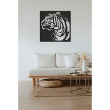 Şık Kaplan Temalı Siyah Duvar Dekoru, Modern ve Estetik Tasarım