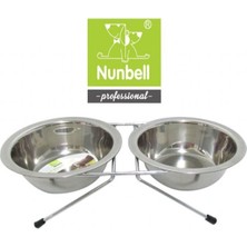 Ikili Çelik Mama Kabı, Tel Ayaklı, 17CM, Sağlıklı ve Şık Tasarım