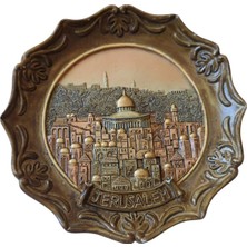 El Boyama Duvar Panosu, Renkli ve Şık, 18 Cm, Vintage Jerusalem Temalı