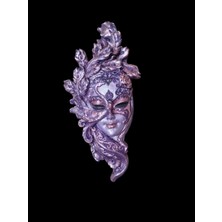 Venedik Maskesi Duvar Dekoru, Metalik, 32X17 cm Şık Tasarım