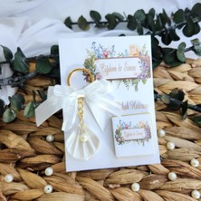 10 Adet Inci Anahtarlık Kart Üzeri Çikolatalı Nişan Nikah Söz Hediyelik