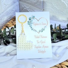 10 Adet Kalp Inci Anahtarlık Nikah Nişan Hediyelik Nikah Şekeri